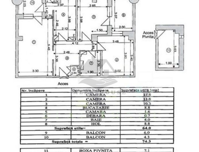 Apartament cu trei camere, Centrul Civic - Mesota - AFI Mall , etaj 2 - Poză 9