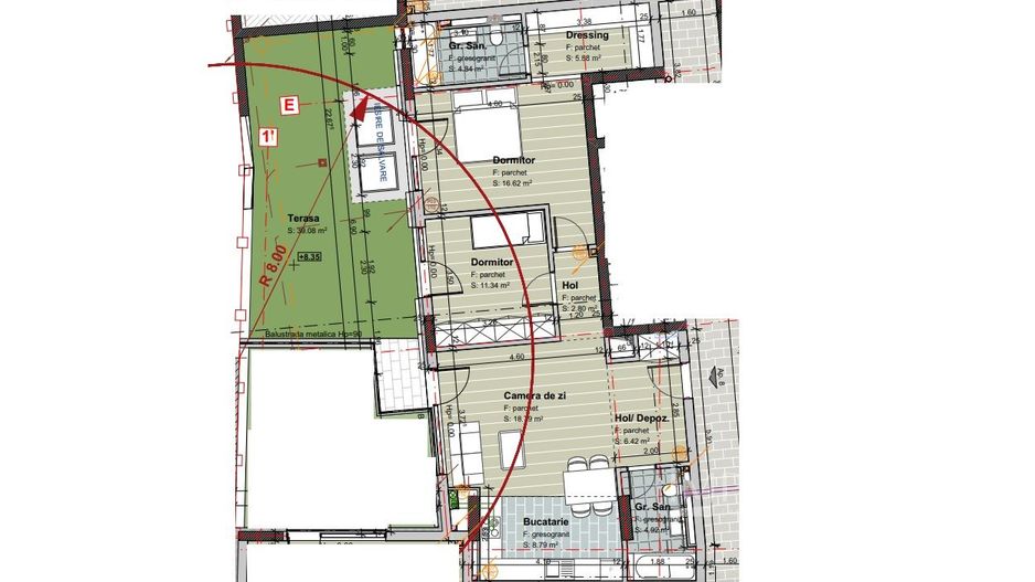 Apartament 3 camere cu terasa de 39 mp, zona Parcului Central - Poză 7