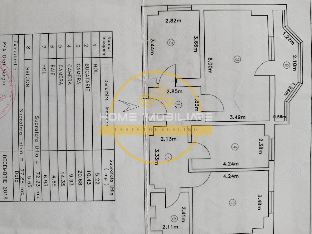 Apartament 3 Camere Decomandat Esplanada Nicolina Etaj 1 78 MP BLOC 1990 - Poză 3