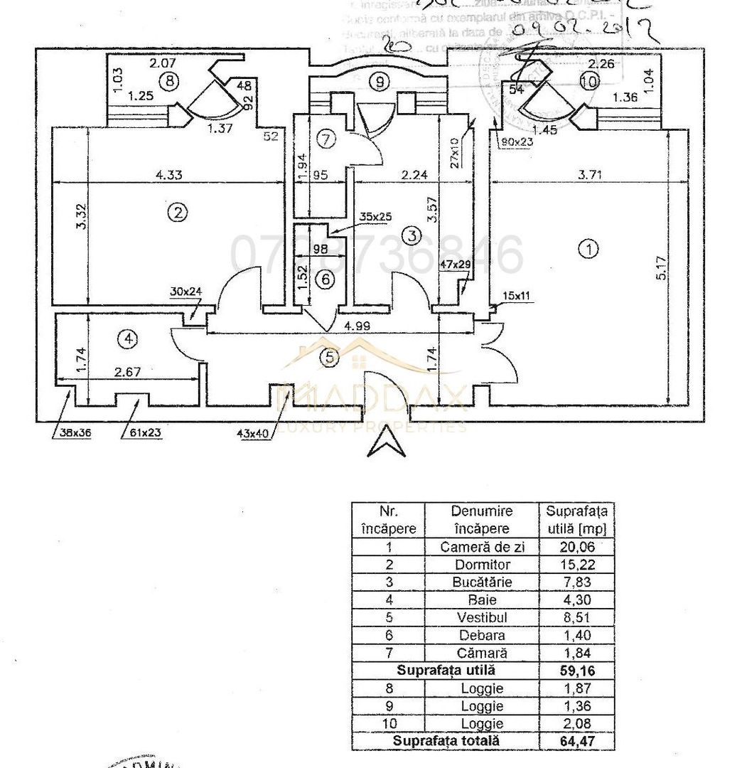 Apartament 2 camere ultracentral // Bulevardul Unirii // vedere Fantani - Schiță 19