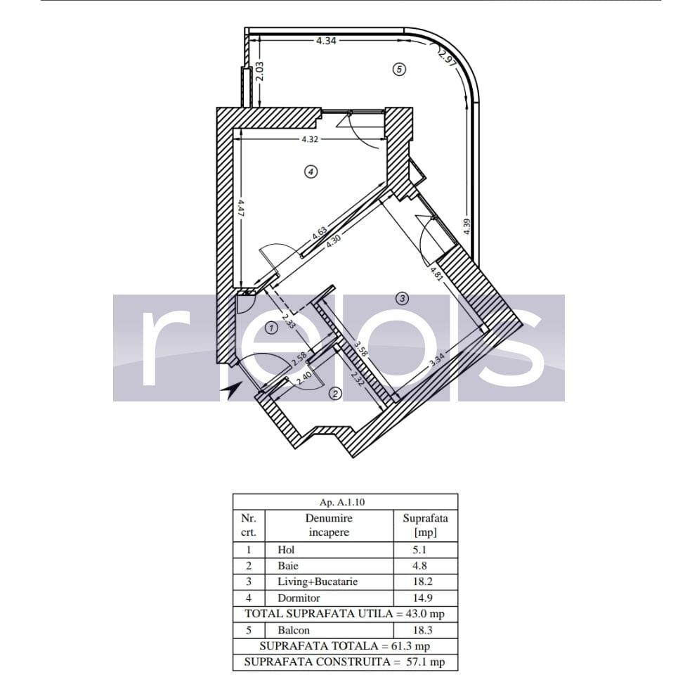 APARTAMENT PREMIUM 2 CAMERE | YACHT KID | 43MP | MOBILAT-UTILAT LUX | - Schiță 19