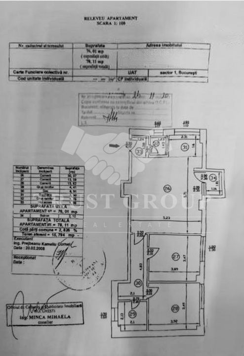 Apartament 3 camere Banu Manta | Loc de parcare - Schiță 15