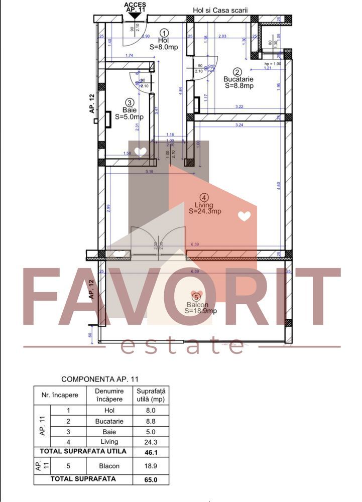 Apartament 1 camera+terasa 19mp | Giroc | BLoc cu lift - Poză 8