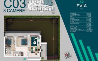 3 camere cu gradina proiect premium - Metrou nicolae Teclu - Schiță 7