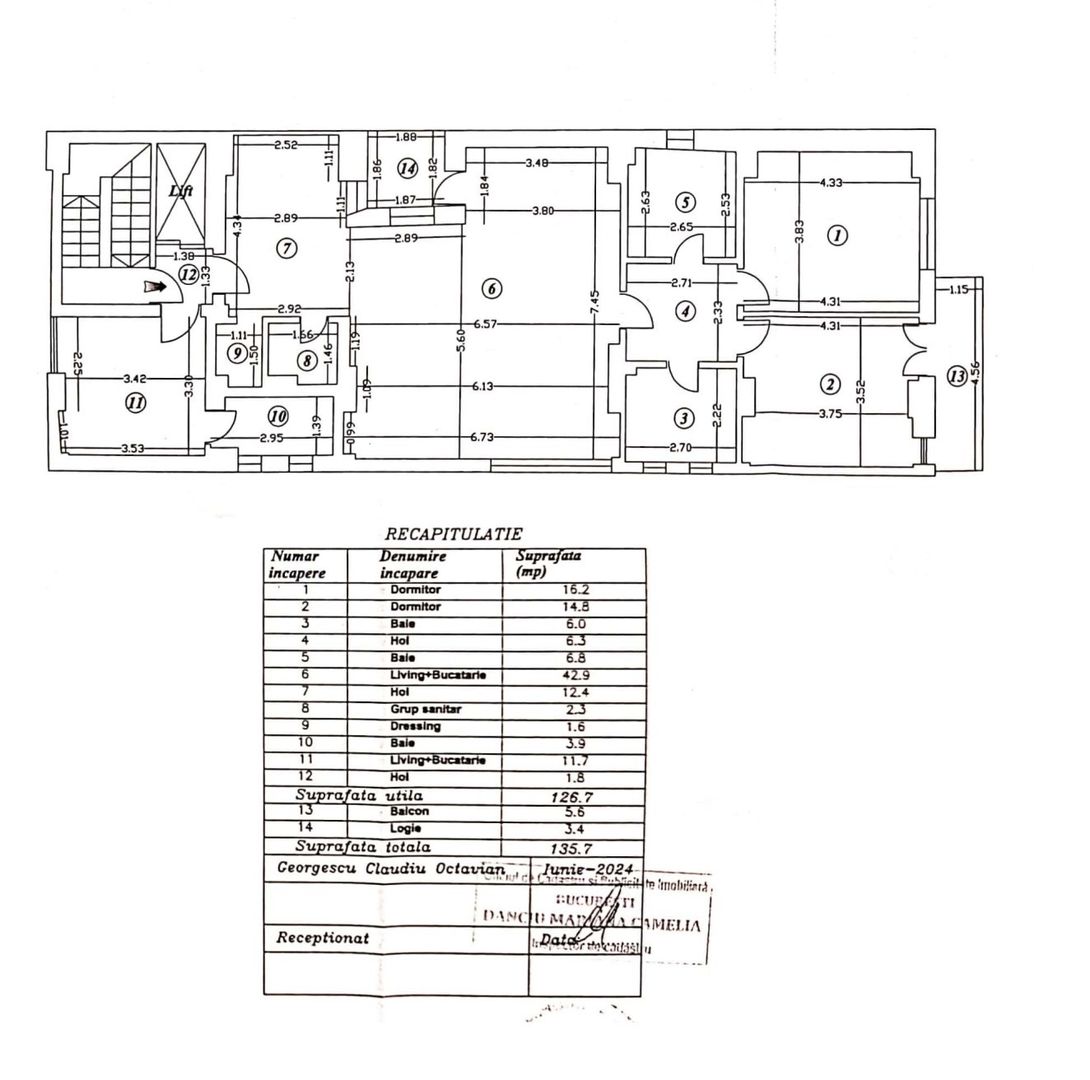 Apartament 4 camere Aviatorilor | Imobil 2024 | Loc de parcare - Schiță 23