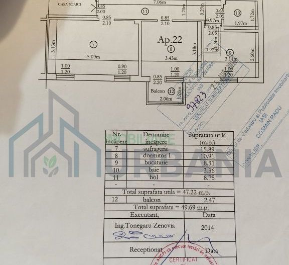 Apartament 2 camere, mansardă, Mircea cel Bătrân, 49 mp, etaj 5/5 - Poză 8