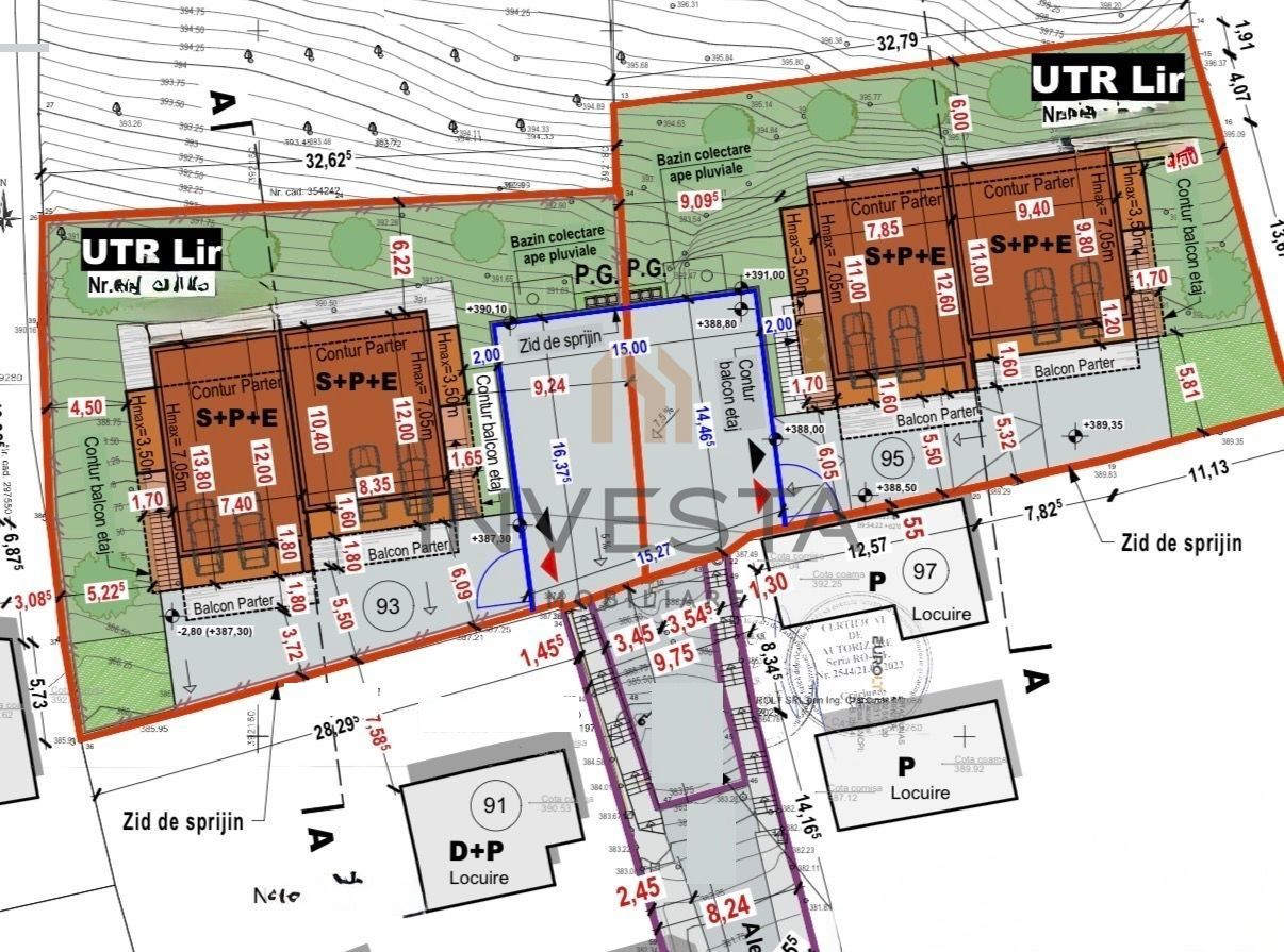 Teren cu autorizatie pentru 2 duplexuri, 4 unitati locative! - Schiță 2