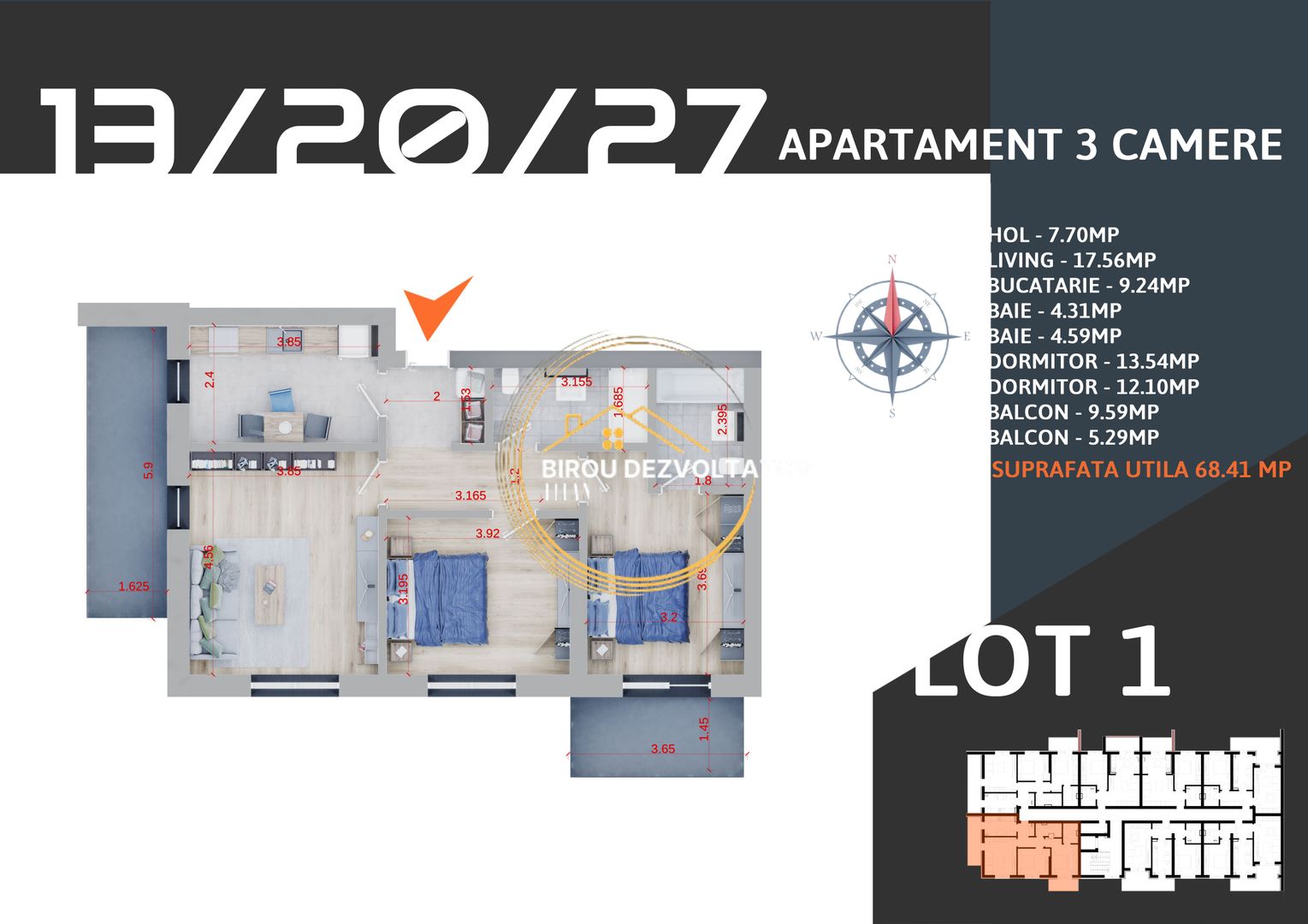 Decomandat 2 bai Pallady Metrou Teclu Ansamblu modern Pret promo - Poză 4