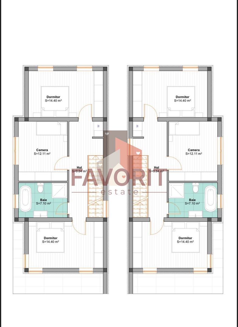 Duplex despartit prin CT | Toate utilitatile | Langa asfalt | Lidl - Schiță 14