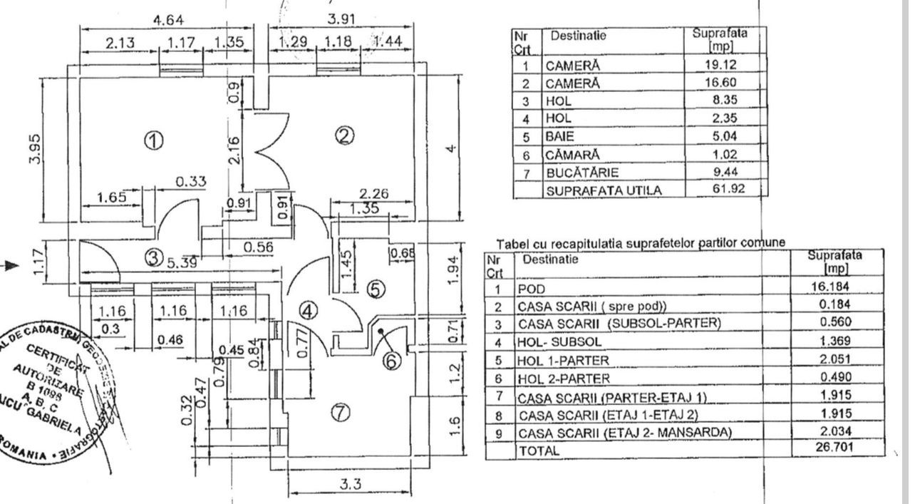 OCAZIE |APARTAMENT 2CAMERE|DOROBANTI|BLOC CONSOLIDAT IN 2017 - Schiță 8