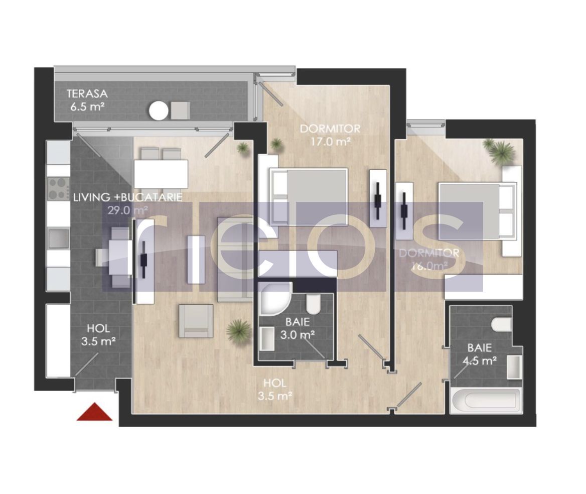 VANZARE 3 CAMERE | BALCON | STRAULESTI | PISCINA PRIVATA A COMPLEXULUI - Schiță 6