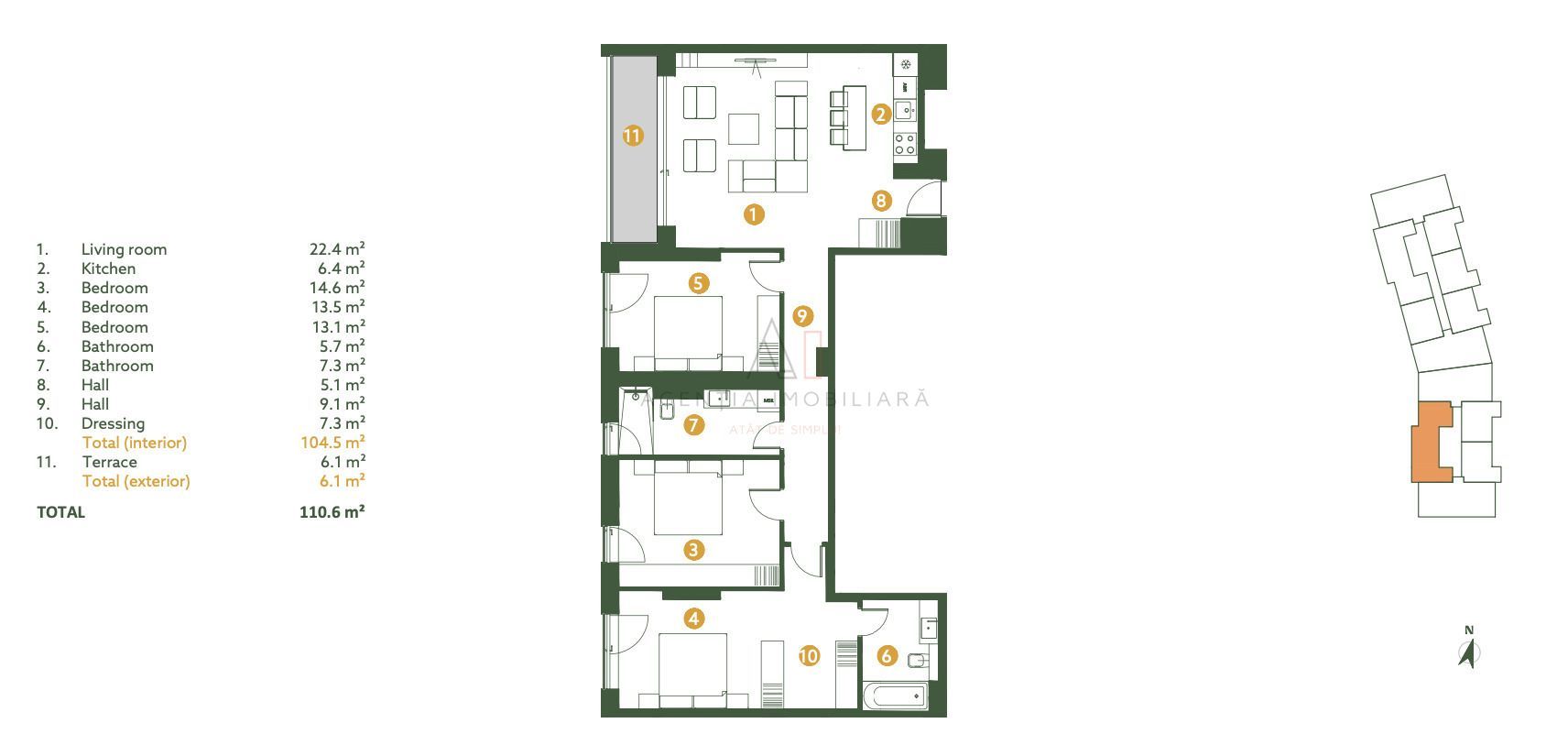4 Camere Ivy Residence | Mobilat Utilat Premium - Poză 21