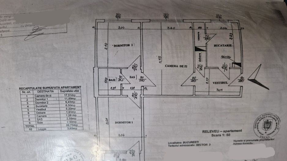 Apartament 3 Camere cu Centrală Proprie și Parcare – Sector 3 - Schiță 13