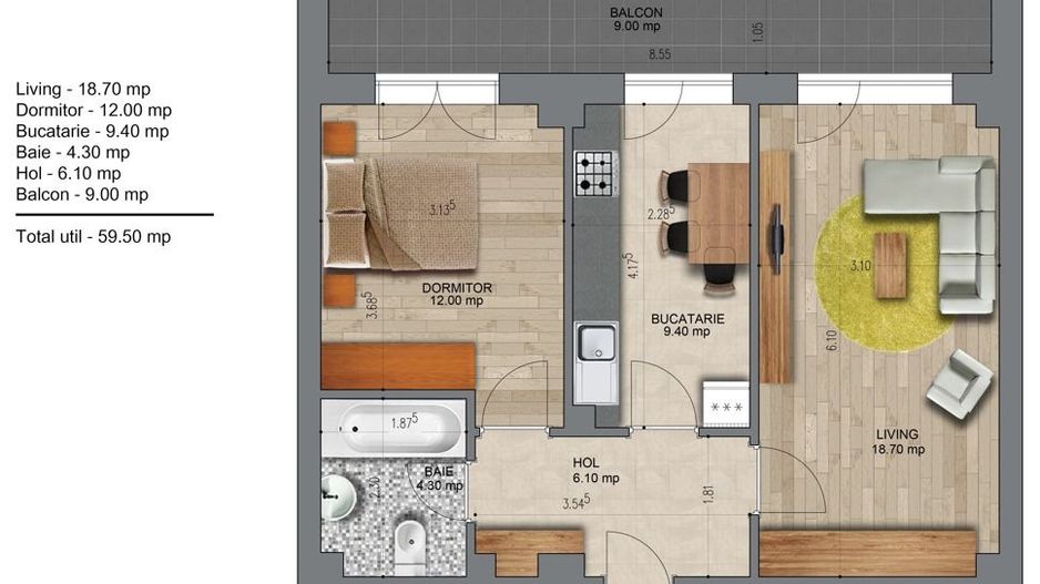 2cam.dec-60mp/metrou Berceni/3-5min pe jos - Poză 1