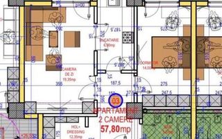Apartament 2 camere, intabulat, Tatarasi, 57.8 mp + 10.8 mp balcon - Poză 1