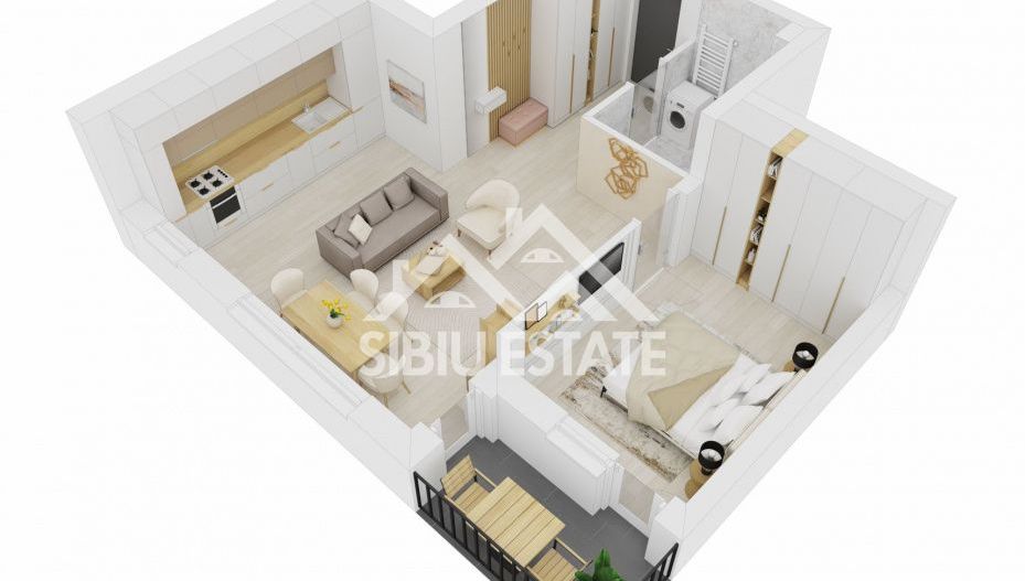 Apartament 2 camere de vânzare, Doamna Stanca, Sibiu, Parcare inclus - Poză 2