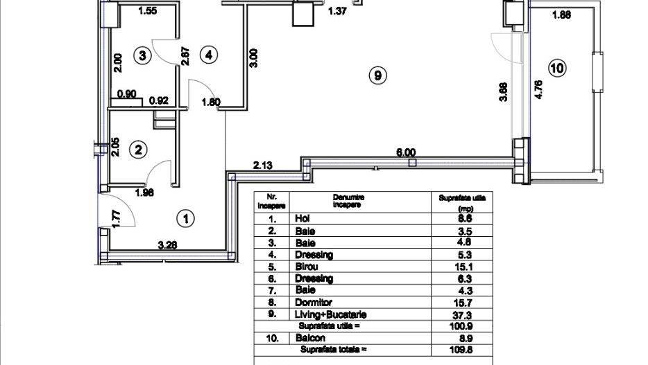 IANCU NICOLAE (Residence 5 Forest)- 3 camere, 3 bai, 2 parcari, LIBER! - Schiță 21