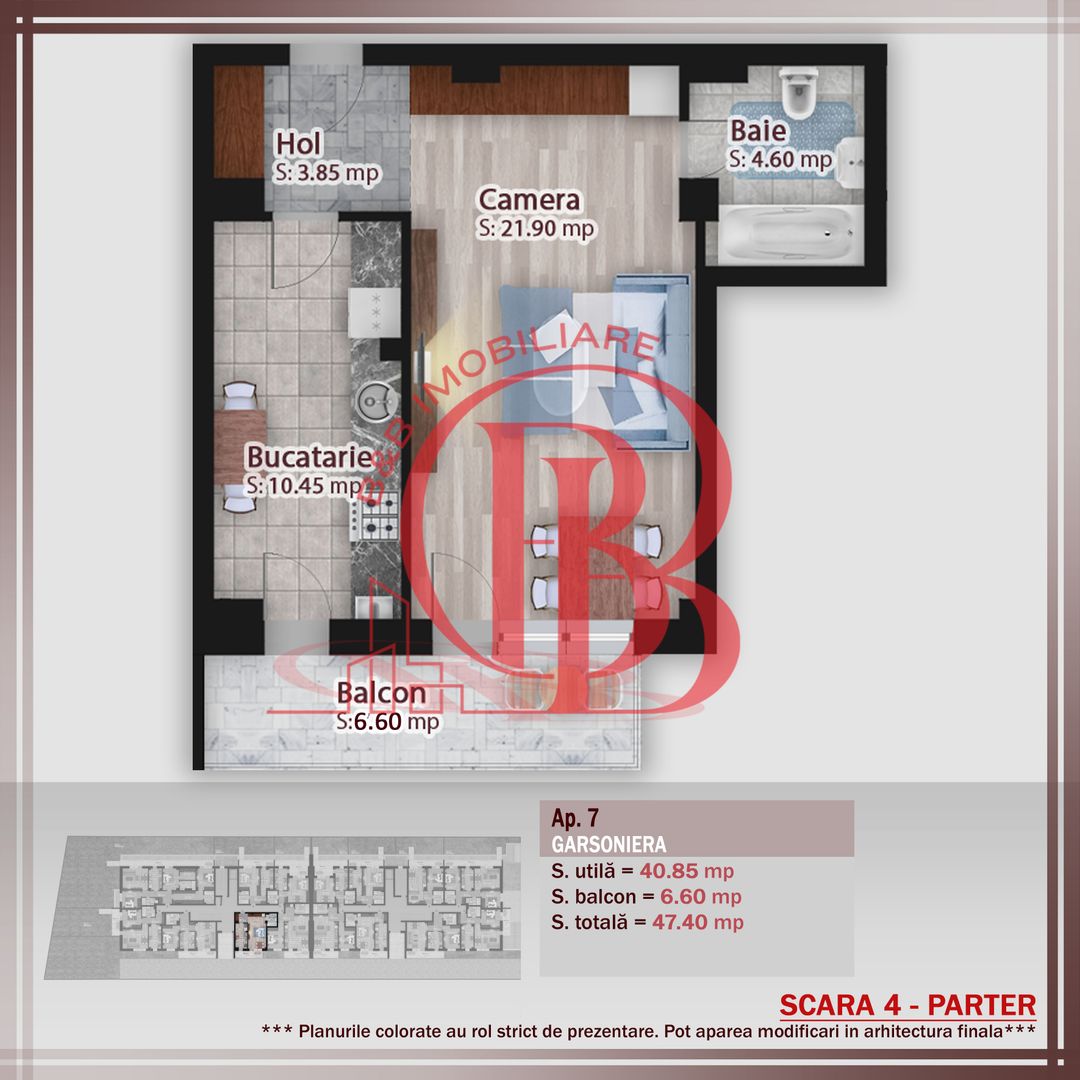 Garsoniera spatioasa -oferta lansare proiect Pallady - Schiță 1