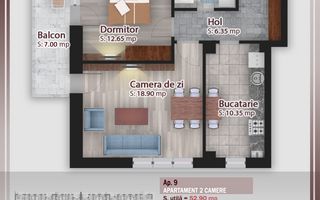 2 camere decomandat -parcare bonus oferta lansare proiect Pallady - Schiță 10