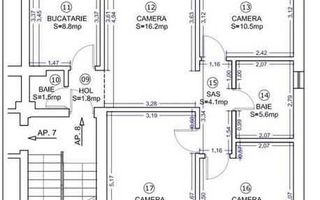Apartament 4 camere zona Telegrafului bloc nou - Schiță 10