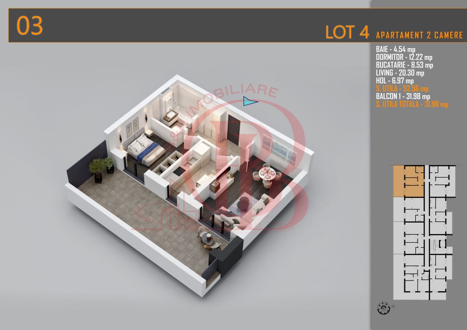 Apartament 2 camere cu Terasa Titan-Pallady-Metrou Teclu - Schiță 2