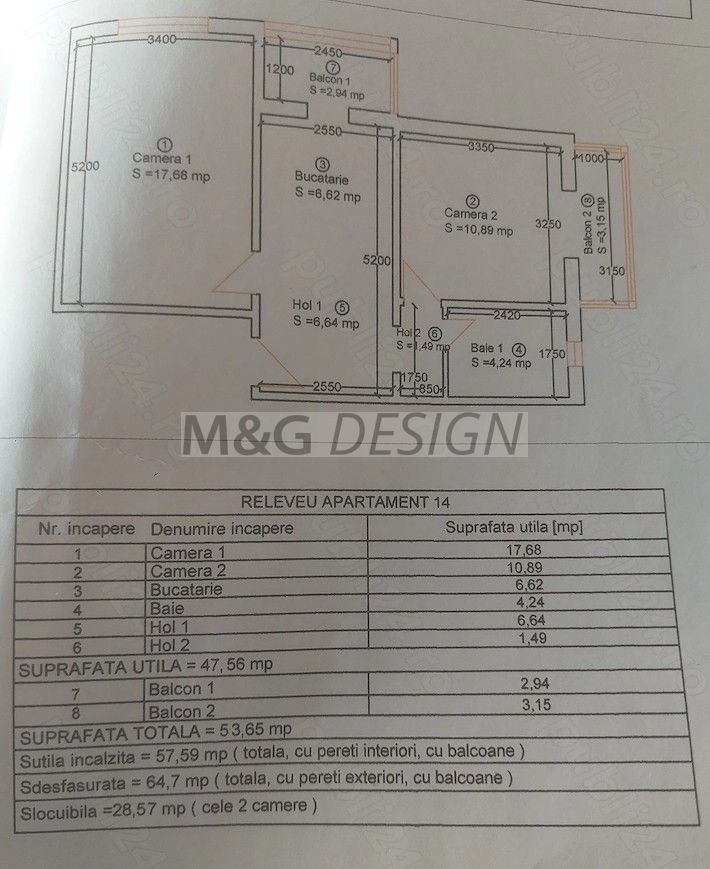 Apartament 2 camere Lipovei cu 2 blcoane - Poză 8