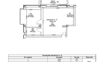 Apartament 2 Camere 53 mp | Lift | Liziera Padurii | Terra, Floresti - Schiță 4