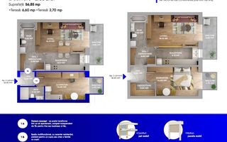 Apartament cu 2 camere de vânzare - Schiță 2