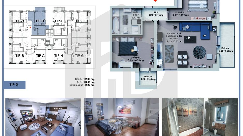 Calea Surii mici- Apartament3 camere- Etaj intermediar- Lift - Poză 2