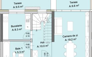 Apartament 2 camere, Marasti – zona The Office, proiect premium - Schiță 2