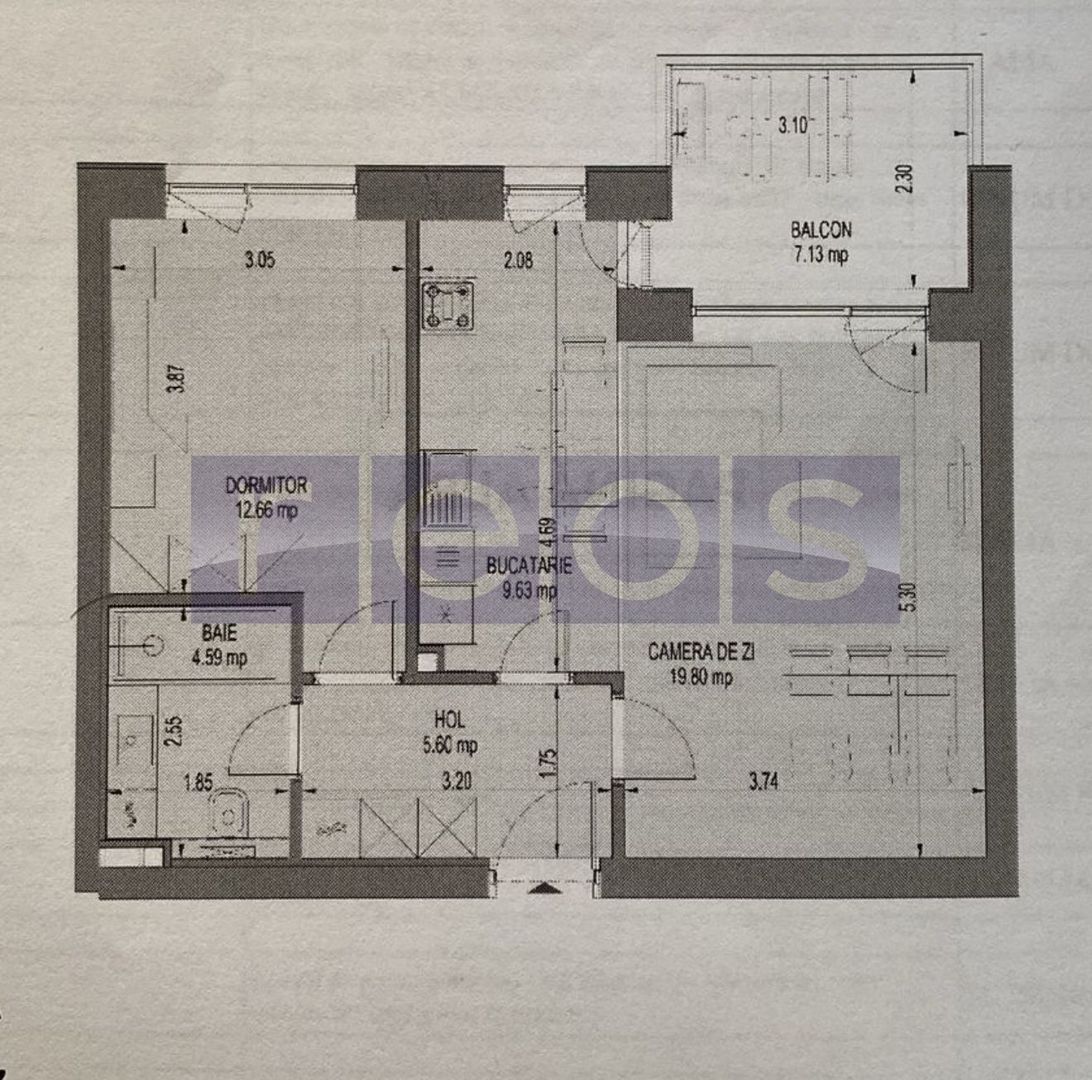 OPORTUNITATE VANZARE APARTAMENT 2 CAMERE | NUSCO CITY | 60MP | FAZA II - Schiță 5