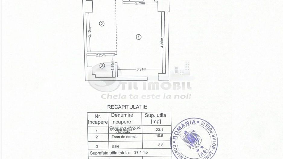 Studio modern, loc de parcare – Ciric–Tătărași – 87.000 € - Poză 9