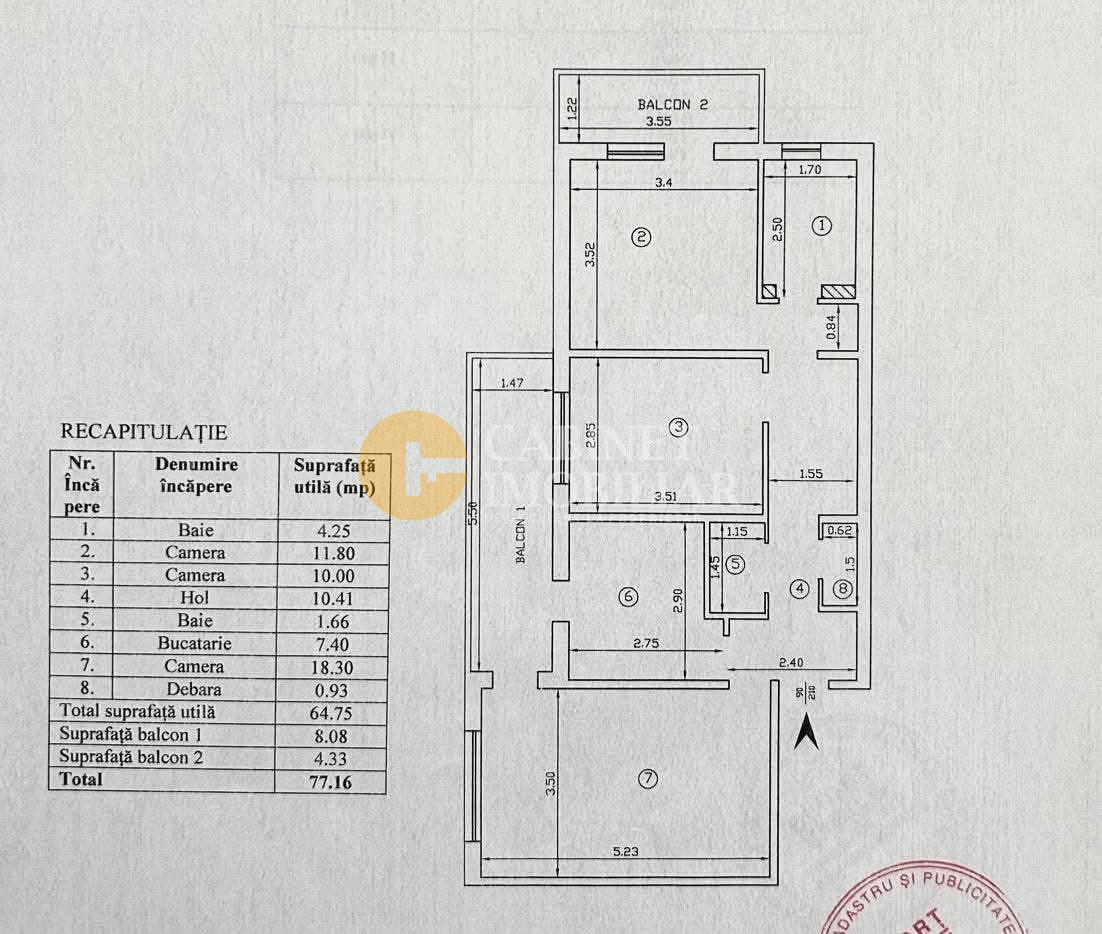 Apartament 3 camere, 2 băi, 77 mp | Mutare imediată | Zona Family Market - Poză 11