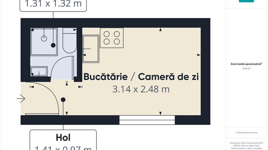 Garsonieră cochetă, renovată recent – zona Dacia - Poză 9