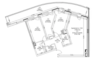 Apartament 4 camere | Terasă panoramică | 0% comision | Wings - Schiță 15