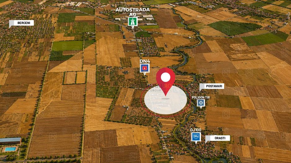 Teren intravilan de vânzare – 15.300 mp, deschidere la DN4, Frumusani - Poză 4