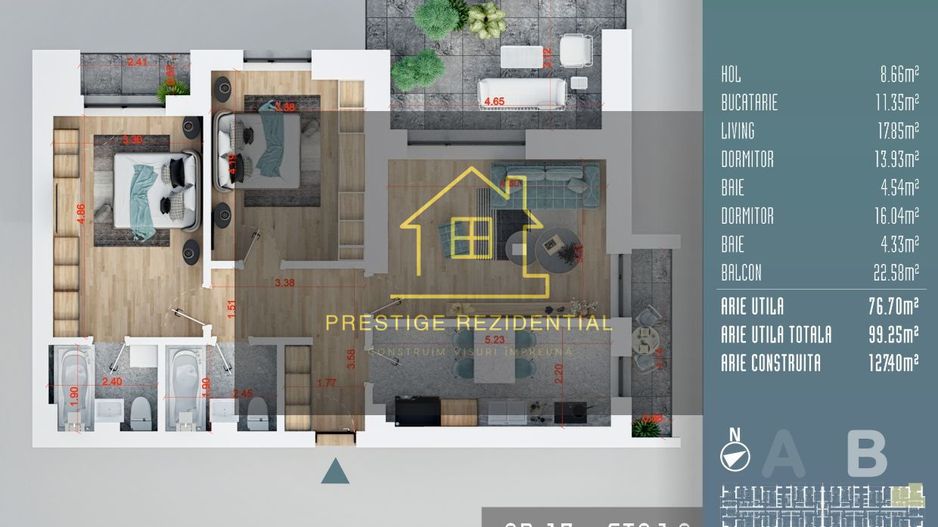 Apartament 3 cam, Direct Dez ,Comision0, TITAN,AUCHAN - Poză 1