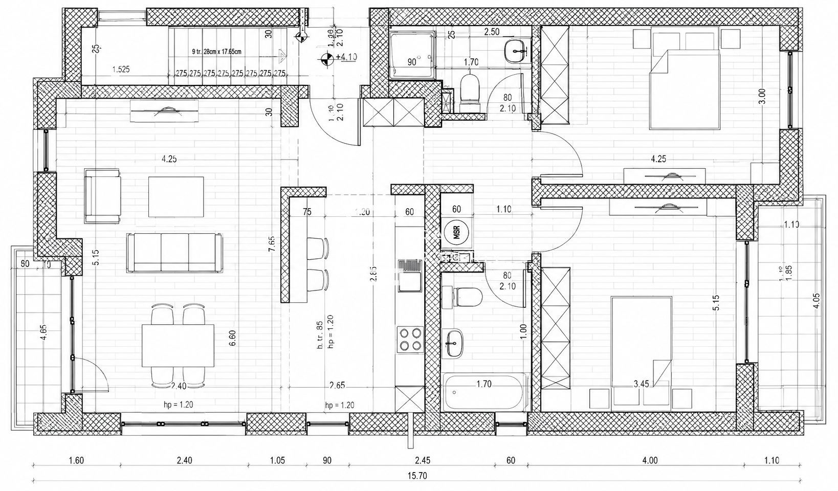 Apartament 3 camere | 79 mp utili | Etaj 2 | Octavian Goga, Șelimbăr | Clasa A | - Schiță 20
