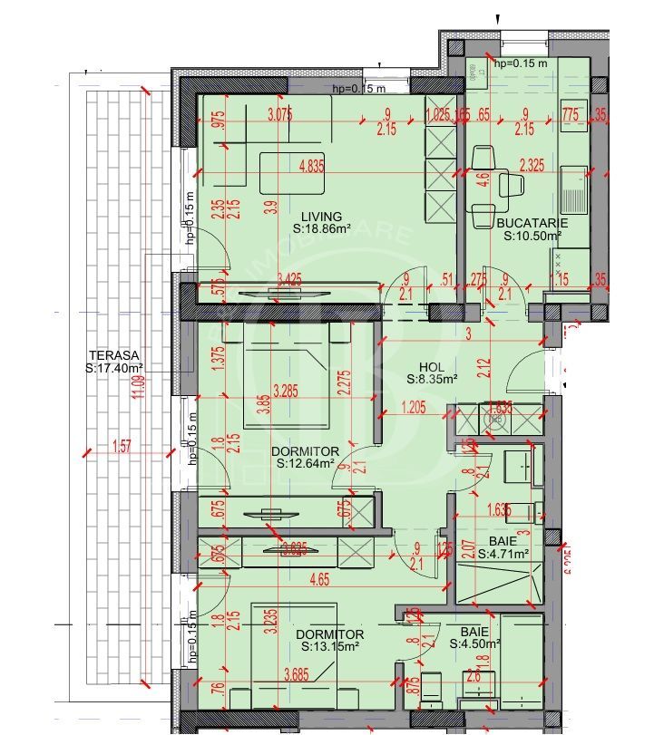 Apartament 3 camere Promo Loc Parcare Theodor Pallady - Schiță 2