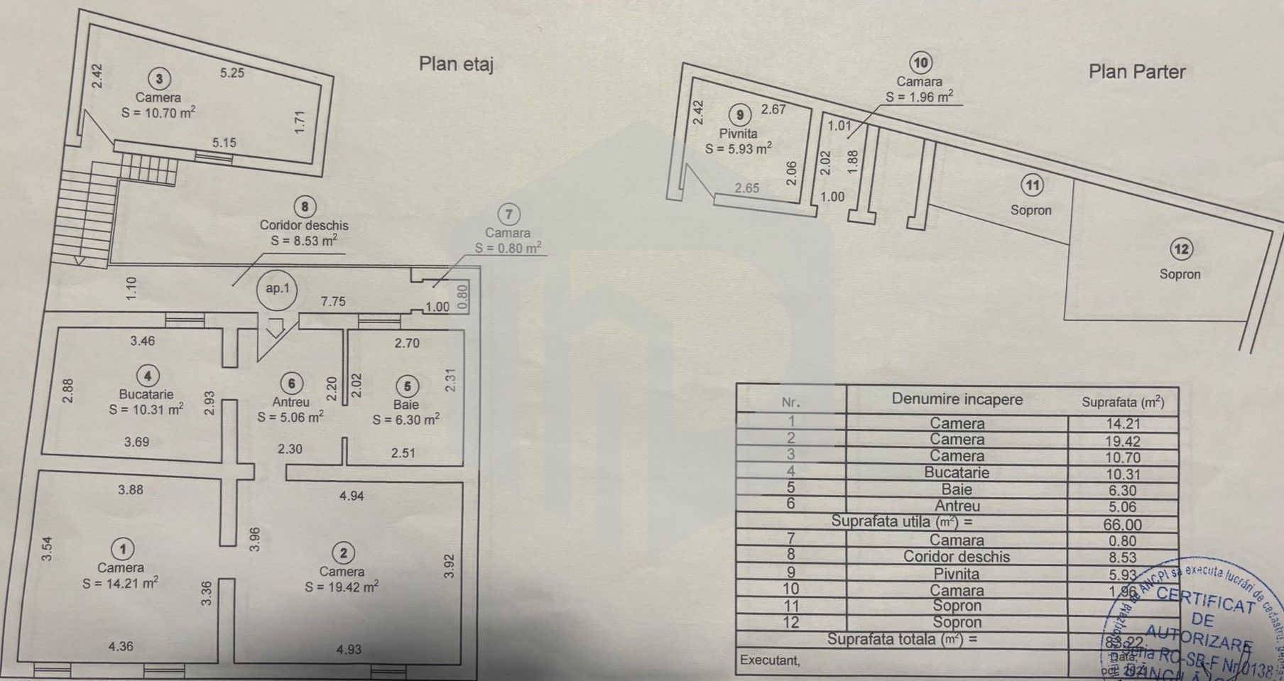 Apartament 3 camere et 1 zona Centrala - Schiță 1