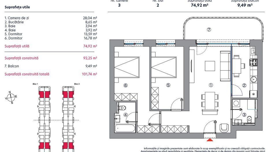 APARTAMENT 3 CAMERE | PROIECT NOU | METROU ANGHEL SALIGNY - Poză 11