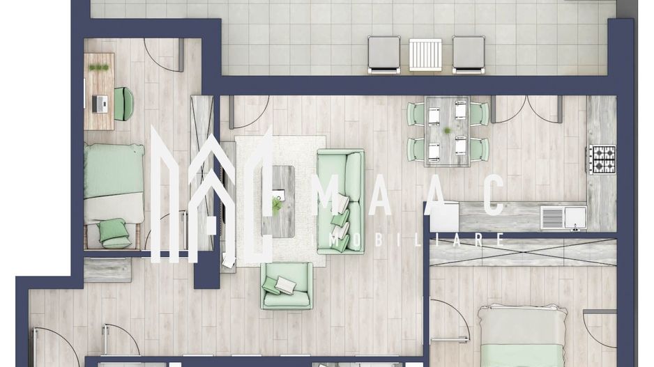 Apartament 3 camere | Balcoane 27.4 mp | Etaj 3 | Turnisor - Poză 1