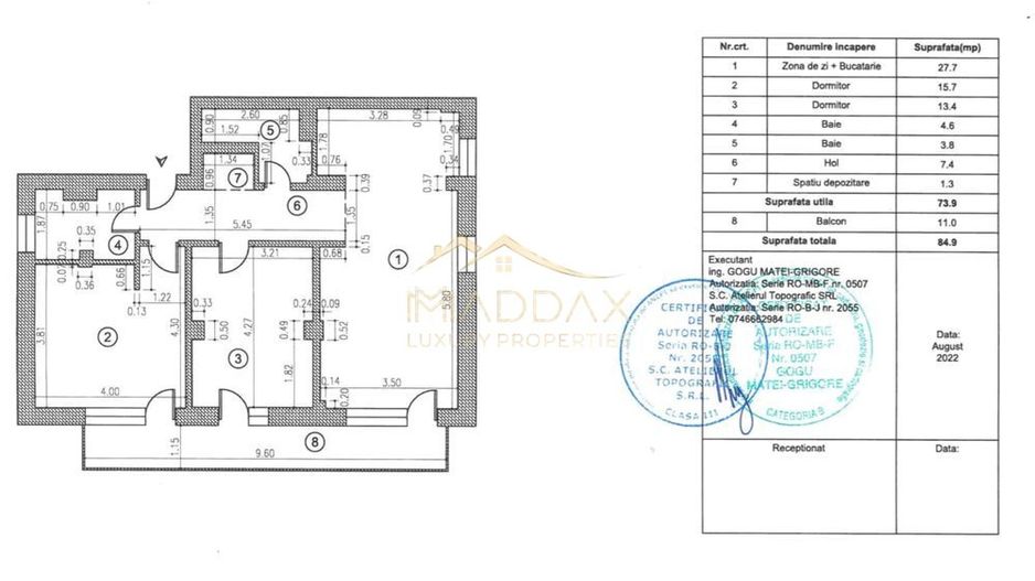 Apartament 3camere + 2 bai + 1 loc parcare I Timpuri Noi - Poză 8