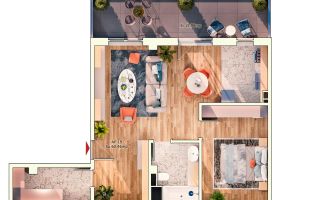 Apartament 2 camere Dorobanților Cluj imobil nou cu CF - Schiță 8