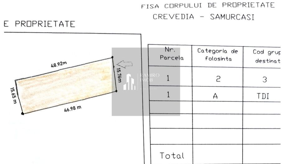 Teren intravilan constr. 750mp -front 16m- Samurcasi Stadion /Crevedia - Poză 3