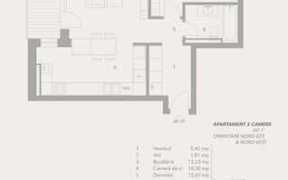 Apartament 2 camere | Comision 0% | Intabulat | Lift | Parcare inclusă | Sibiu - Schiță 8