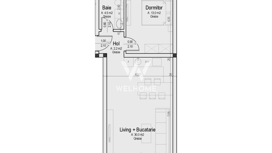 Apartament 2 camere cu gradina – Predare la cheie  Sibiu - Schiță 10