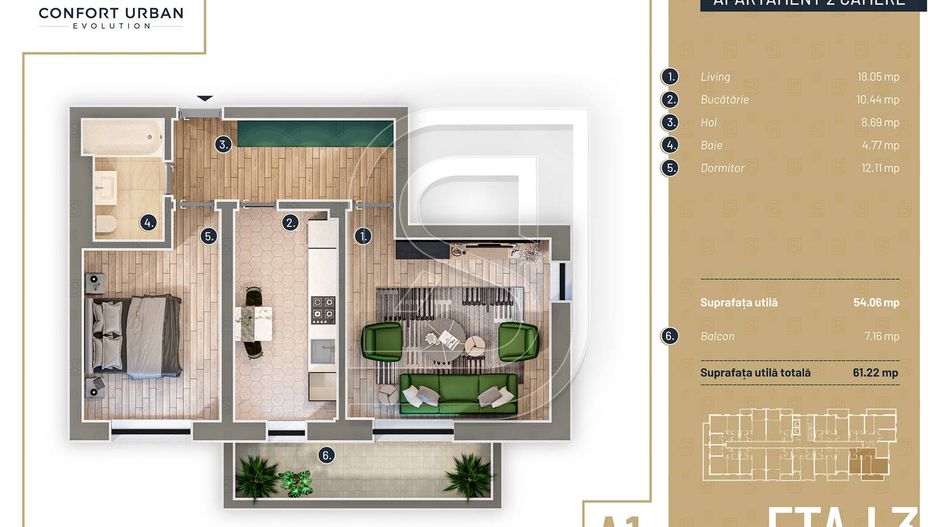 Apartament 2 camere, decomandat, finisat premium, zona Pucheni - Poză 7