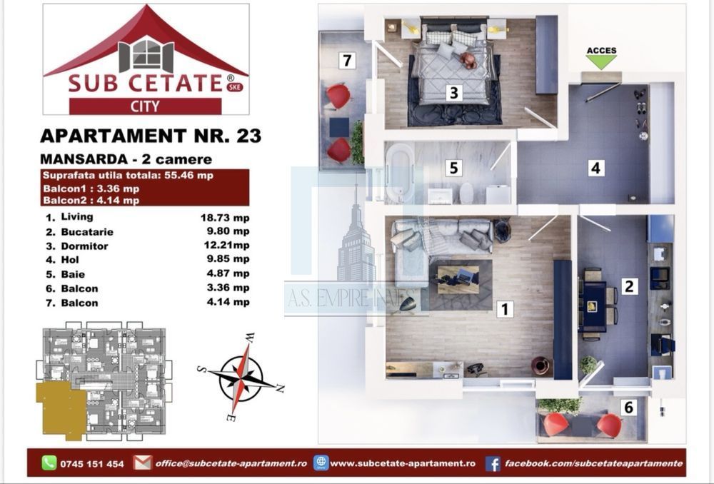 Apartament 2 camere/ zona Sanpetru - Poză 8