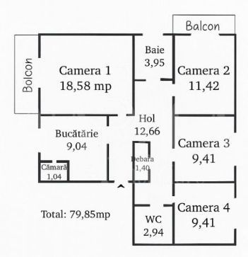 Apartamet 4 camere - 80 mp - etaj 2/4 - Zona Autogara Fany - Poză 10